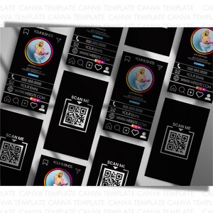 Instagram visitekaartje, Canva bewerkbare sjabloon, visitekaartje canva, canva visitekaartje premade, sjabloon visitekaartje, insta business