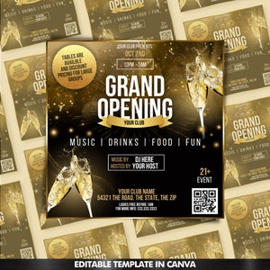 Canva Editable Template|Canva Flyer|Canva E-Flyer|Canva Template|Grand Opening Flyer|Grand Opening|Grand Opening DIY| Grand Opening Canva