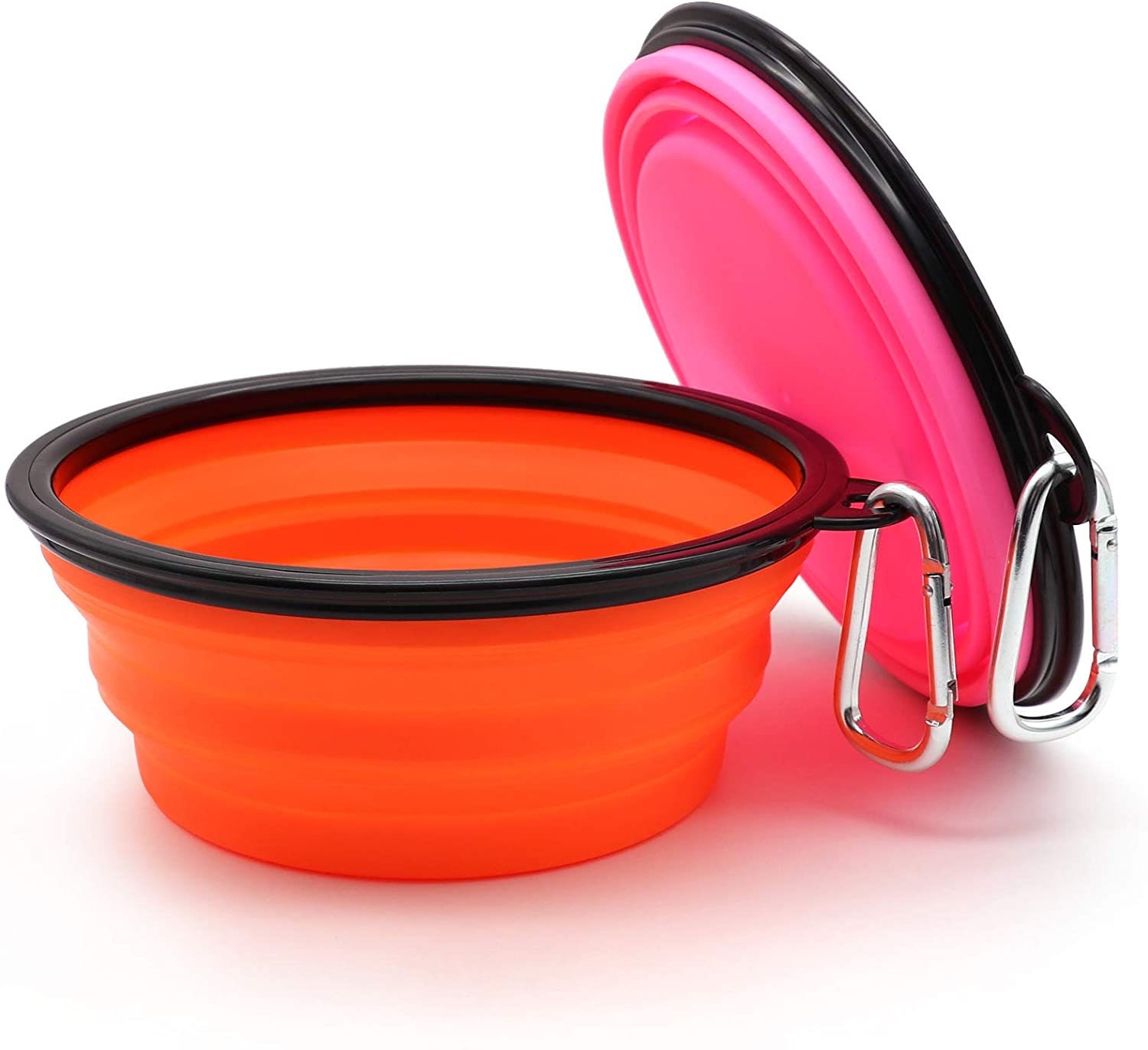 Orange Parent Child for Pets Collapsible Silicone Bowls Silicone Foldable Drinking Mug Collapsible Travel Bowls,2 Pack Dog Bowls Free Retractable for Hiking Camping Picnic Outdoor Commuters  