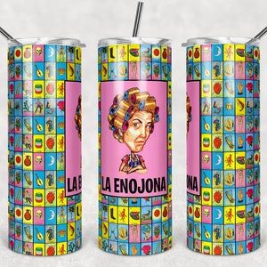 La enojona Loteria 20 oz Skinny Beer Tumbler Wrap Sublimation JPG Design Sublimation PNG Graphics Designs Instant Download