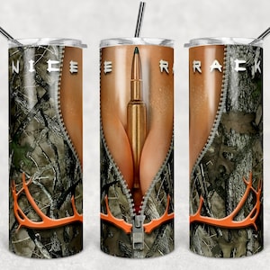 Caccia - Nice Rack Inspired 20 oz Skinny Tumbler Wrap Sublimation JPG Design Sublimation PNG Graphics Designs Instant Download