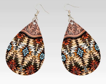 Cowgirl, Sublimation Earring Designs Template Earring Blanks Design Teardrop Earring PNG Instant Digital Download