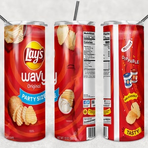 Chips Inspired 20 oz Skinny Beer Tumbler Tumbler Wrap Sublimation JPG Design Sublimation PNG Graphics Designs Instant Download