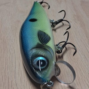 6 1/4&quot; Authentic Handmade Wooden Musky Crank/Jerk bait (UV Sexy Shad)