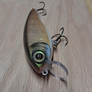 5 1/4&quot; Premium Handmade Wooden Jerk/Crank Bait (Gold Minnow)