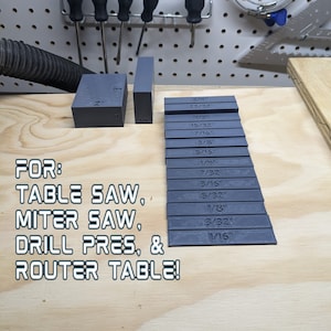 Woodworking Setup Blocks for Table Saw, Router Bits, Drill Bits, Table Saw Fence, and Router Fence | Make precise repeatable cuts everytime