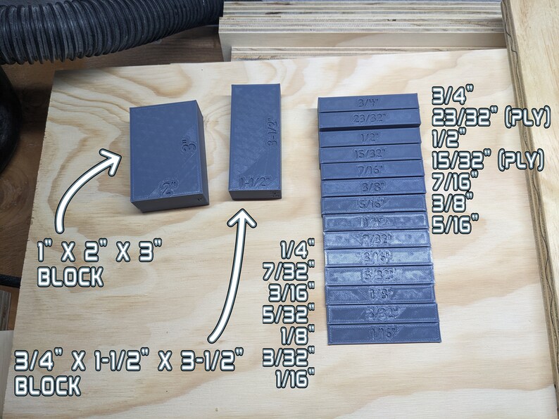Woodworking Setup Blocks for Table Saw, Router Bits, Drill Bits, Table