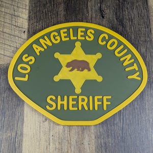 9.5&quot; x 7.5&quot; Los Angeles County Sheriff&#39;s Office Shoulder Patch Wall Plaque | Desktop Nameplate | Sign | office gift | Desk Art | LASD