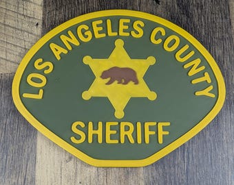 Plaque murale pour bureau du shérif du comté de Los Angeles, 9,5 x 7,5 po. | Plaque signalétique de bureau | Inscrivez-vous | cadeau de bureau | oeuvre d'art pour le bureau | LASD