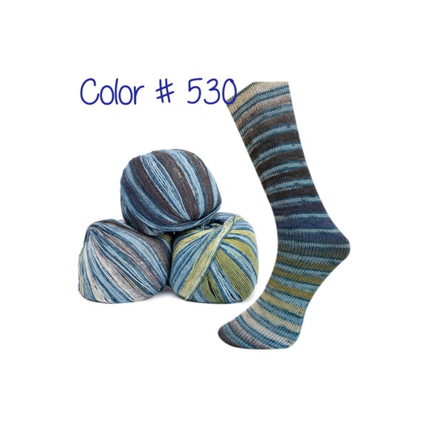 40% Off Sale - Lungauer Sockenwolle Seide -  Beautifully Moody Stripes (Color #530)