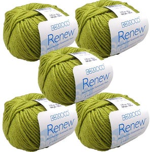 40% Off and Free Shipping! -  5 Skeins - Berroco Renew - Grasshopper (Color #1368)