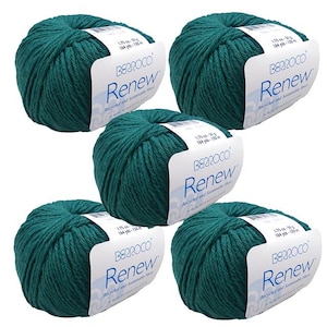 40% Off and Free Shipping! -  5 Skeins - Berroco Renew - Frog (Color #1362)