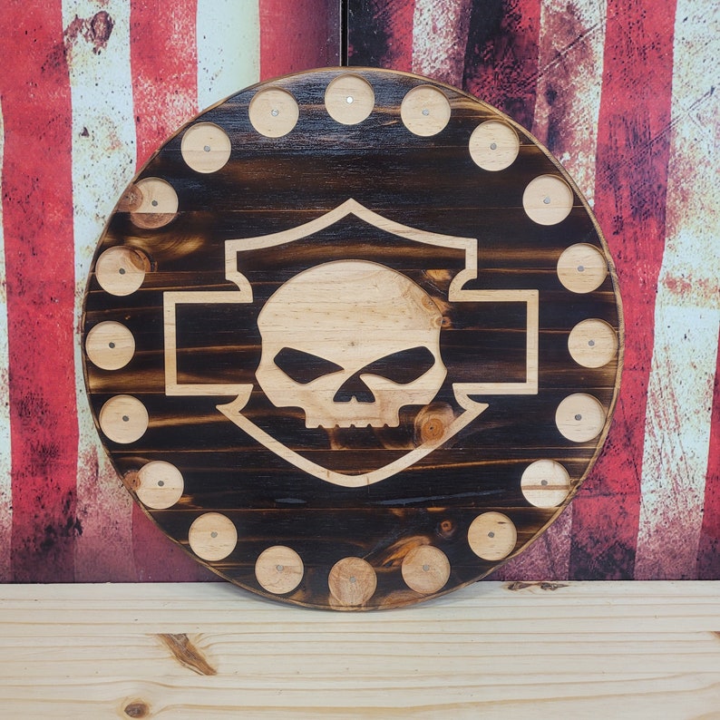 Super Awesome Round Harley Davidson Chip Holder Etsy