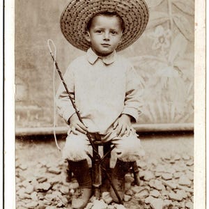 Portrait of a little fisherman. Russian Empire. S. Strichovsky. Cabinet cart. 1900...