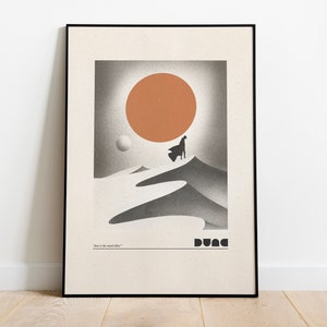Dune poster monochrome points ink | Paul Atreides Arrakis | Digital Poster wall decoration | Beige Red | Artwork