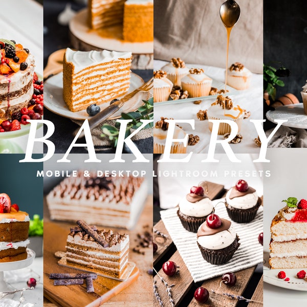 10 preimpostazioni BAKERY Food Lightroom Mobile e desktop, preimpostazioni alimentari, filtro fotografico Instagram, preimpostazioni alimentari luminose, preimpostazioni food blogger, Airy