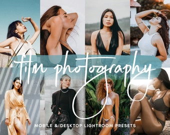 10 FOTOGRAFIA DE FILME predefinida do Lightroom para celular e desktop, predefinições de grãos, predefinição de filme analógico para Instagram, filtro retrô vintage