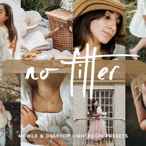 10 No Filter Lightroom Mobile & Desktop Presets, Instagram Presets, Influencer Blogger Presets, Natural Presets, Light Airy Presets