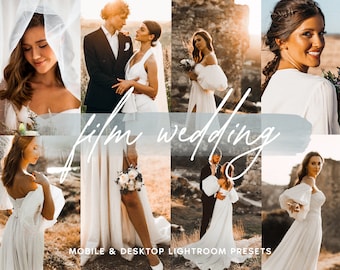 10 Best Wedding Photography Lightroom Presets for Desktop & Mobile, Premium Wedding Presets, Wedding Photography Preset, Vintage Film Effect