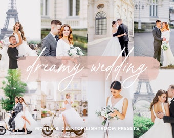 10 ajustes preestablecidos de Lightroom para BODAS, ajustes preestablecidos de Lightroom para dispositivos móviles y de escritorio, ajustes preestablecidos ligeros y aireados, ajustes preestablecidos de bodas brillantes, Instagram preestablecido de pareja natural