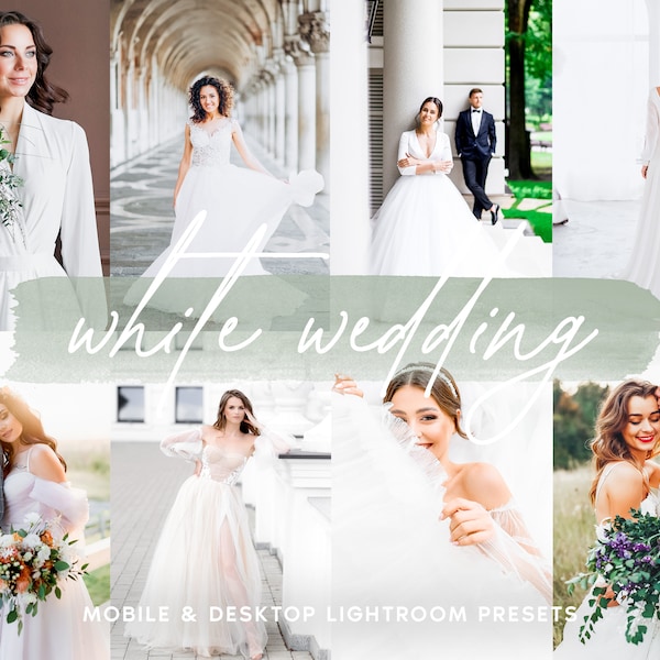 10 WEDDING Lightroom Presets, Mobile & Desktop Lightroom Presets, Bright Wedding Presets, Natural Bridal Preset Instagram, Light Airy Preset