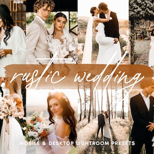 10 Best Wedding Photography Lightroom Presets for Desktop & Mobile, Premium Wedding Presets, Wedding Photography Preset, RUSTIC Wedding