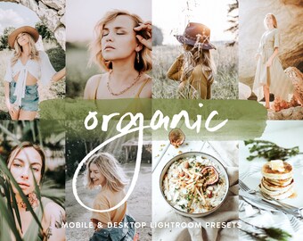 10 Organic Mobile & Desktop Lightroom Presets, Green Travel Preset for Bloggers, Soft Natural Photo Editing Filter for Instagram Influencer