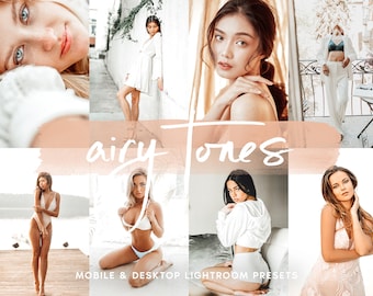 10 LIGHTROOM PRESETS Soft and Natural, Mobile and Desktop Lightroom Presets, Natural Aesthetic Mobile Presets, LIGHT and Airy Photo Filter