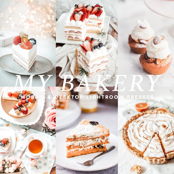 10 Lightroom Presets FOOD BLOG for Mobile & Desktop Lightroom, Bright Bakery Photo Presets, Clean and Vibrant Instagram Filter, Influencer