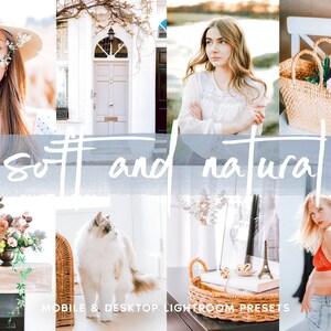 10 LIGHTROOM PRESETS Mobile, Mobile Preset, Desktop Preset, Natürliche Ästhetik Mobile Presets, Helles Licht und Luftiger Fotofilter