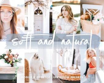 10 LIGHTROOM PRESETS Mobile, Mobile Preset, Desktop Preset, Natural Aesthetic Mobile Presets, Bright Light and Airy Photo Filter