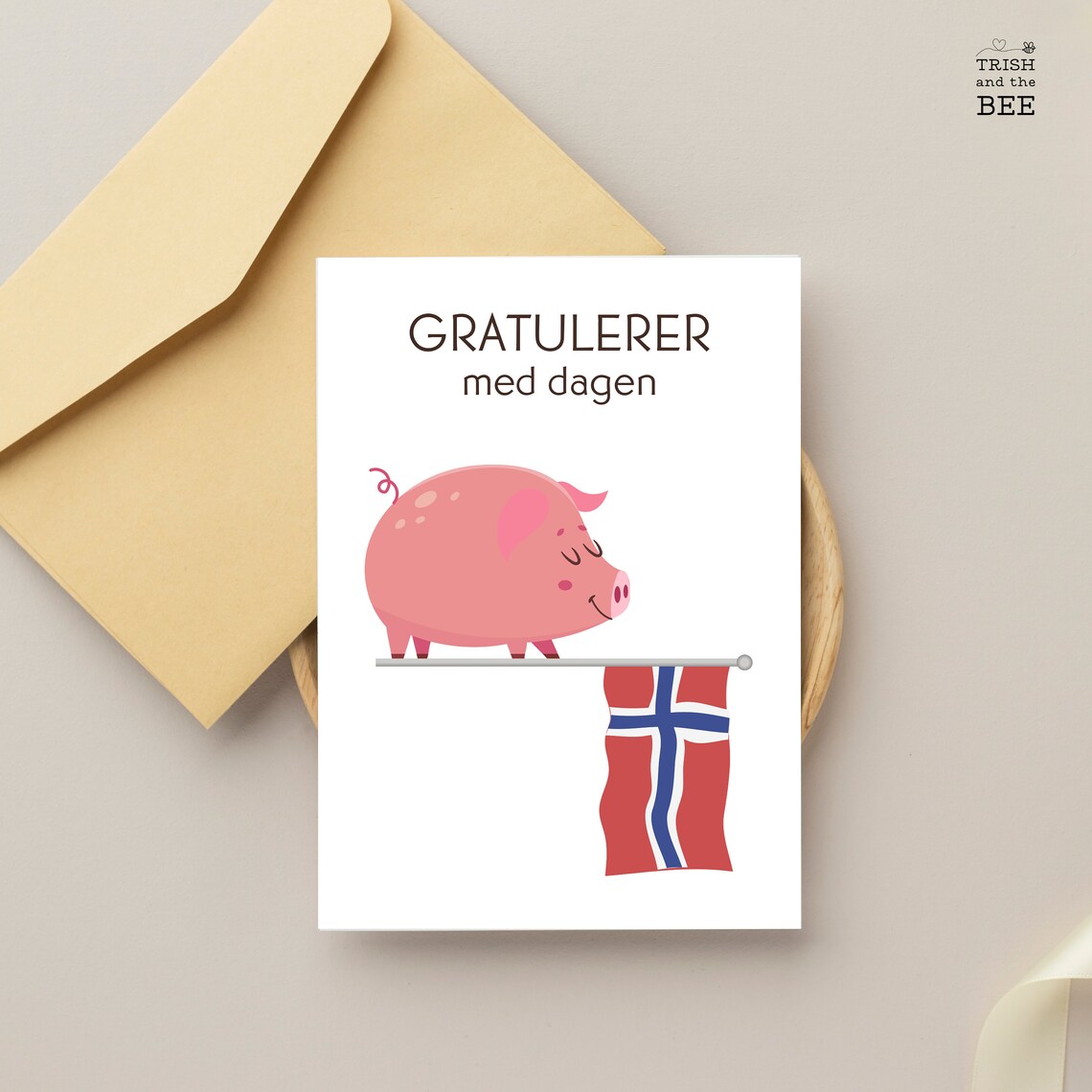 Printable Norwegian Birthday Card Gratulerer Med Dagen (happy