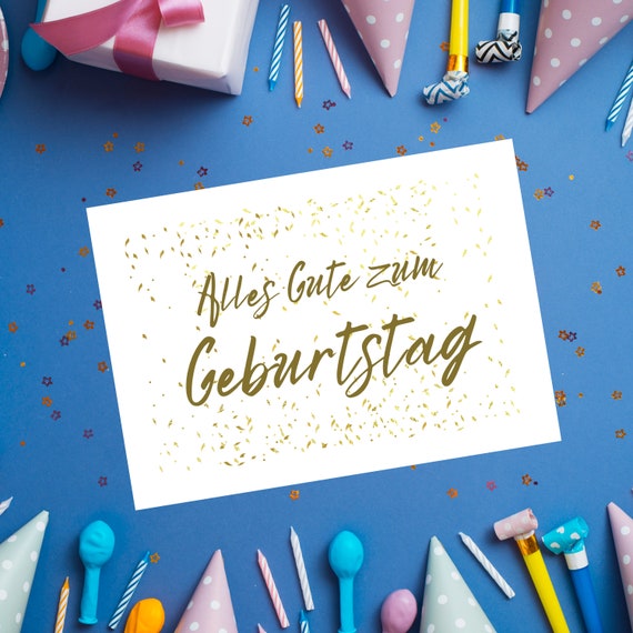 Printable German Birthday Card in German Language Digital Etsy