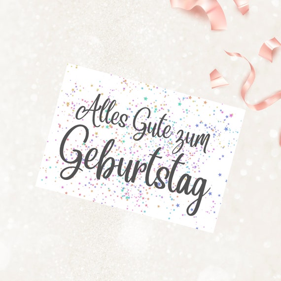 Printable German Birthday Card in German Language Digital Etsy