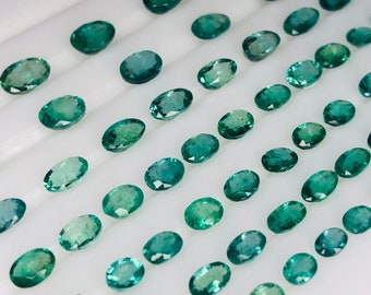 Natural Zambian Emerald Oval Cut Gemstone: 4x3mm to 8x6mm