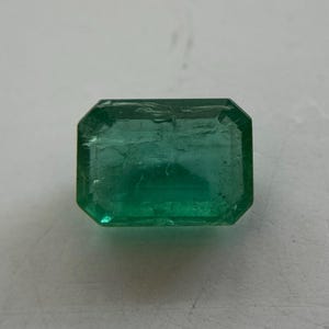 1.25 Ct Zambian Emerald Cut Gemstone: 6x8 mm Octagon, Untreated