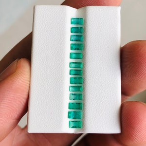 Natural emerald baguette 4mmX2mm zambian emerald cut calibrated emerald baguette for jewellery making emerald may birthstone gemstone per pc