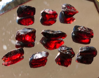 Raw Almandine Garnet Stone, January Birthstone, Healing Crystal (5-22mm)