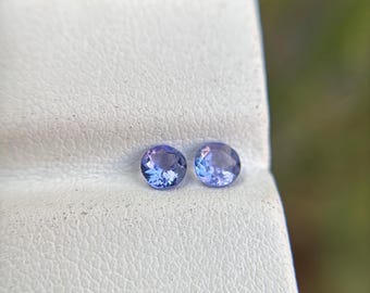 Natural Tanzanite Pair: 4mm Round AA+ Gemstones for jewelry