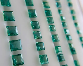 Natural Zambian Emerald Square Cut Gemstone: May Birthstone
