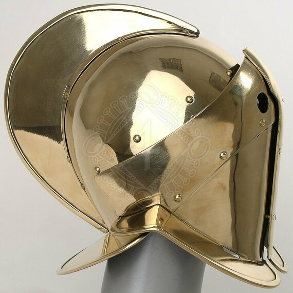 18 cent 18 gauge Steel & Brass Medieval Knight Persian Helmet Kulah Khud 