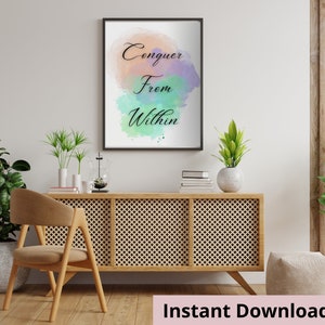 Printable Inspirational Wall Art, Digital Download, Watercolor Bedroom ...