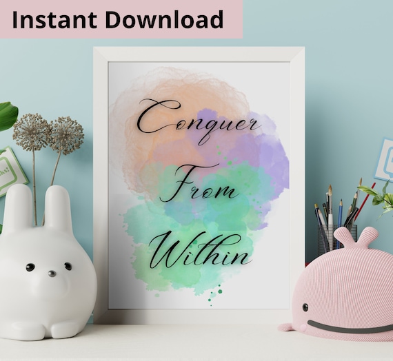 Printable Inspirational Wall Art Digital Download Watercolor | Etsy