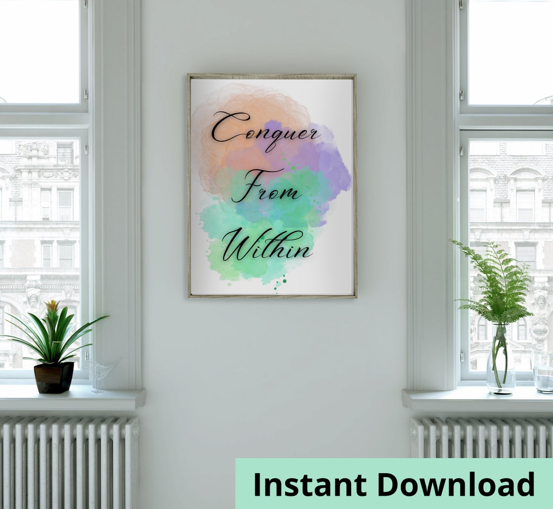 Printable Inspirational Wall Art Digital Download Watercolor - Etsy