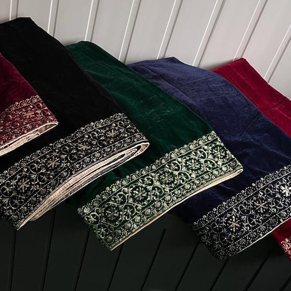 block print velvet shawls