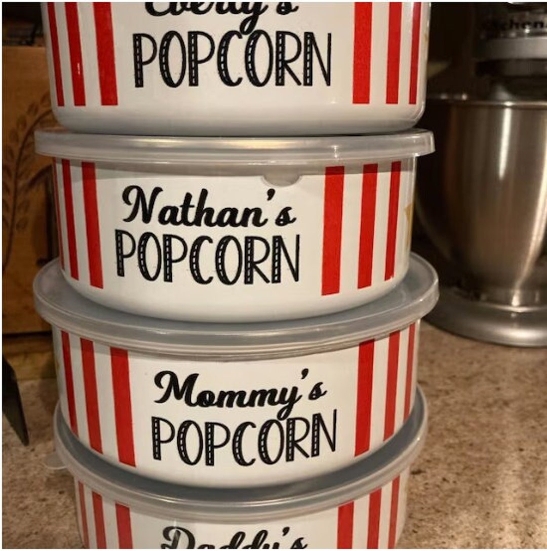 Popcorn Bowl Personalized Popcorn Bowl, Custom Popcorn Bowl
