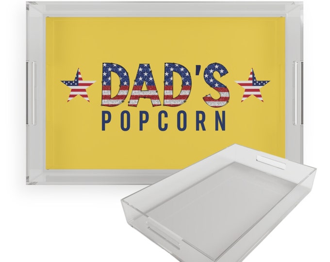 Personalized Popcorn bowl, Popcorn Bucket, Acrylic Popcorn Tray, Popcorn bowl personalized, Father's Day Gift Idea, Birthday Gift for Dad