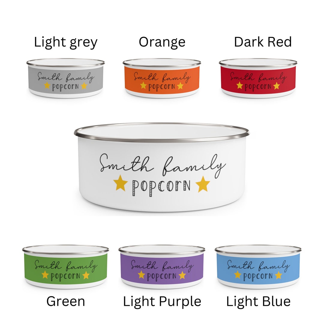Personalize Popcorn Bowl Popcorn Bowls Personalize Family Etsy