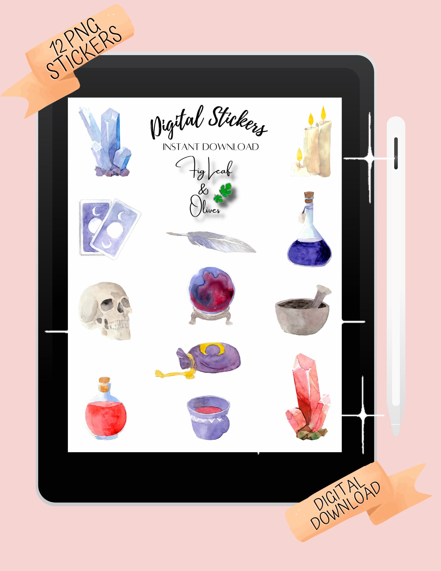 Fortune Teller Digital Stickers |PNG | Pre-cropped | Clip Art ...