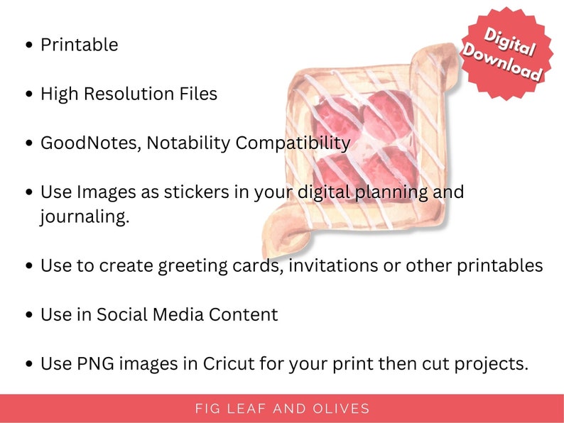 Digital Stickers PNG, Printable Stickers, Pastry Stickers, Stickers for ...